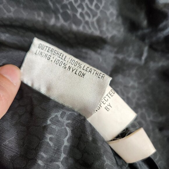 VTG 90s Global Identity G-III‎ Womens Genuine Leather Jacket M  Black Oversized - Picture 13 of 15